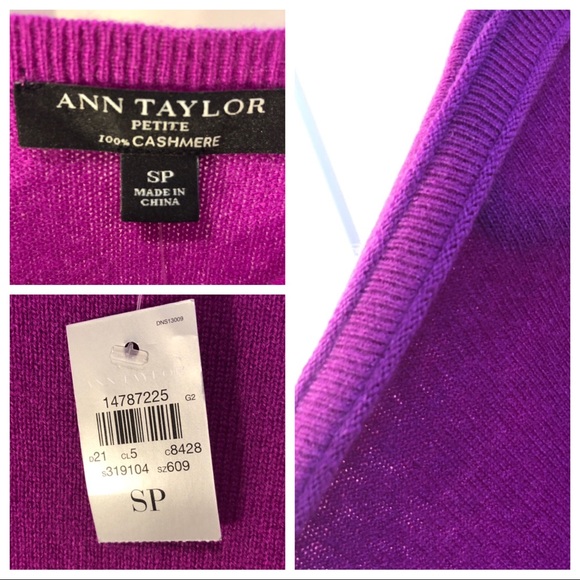 Ann Taylor asymmetrical purple sweater - Picture 2 of 6